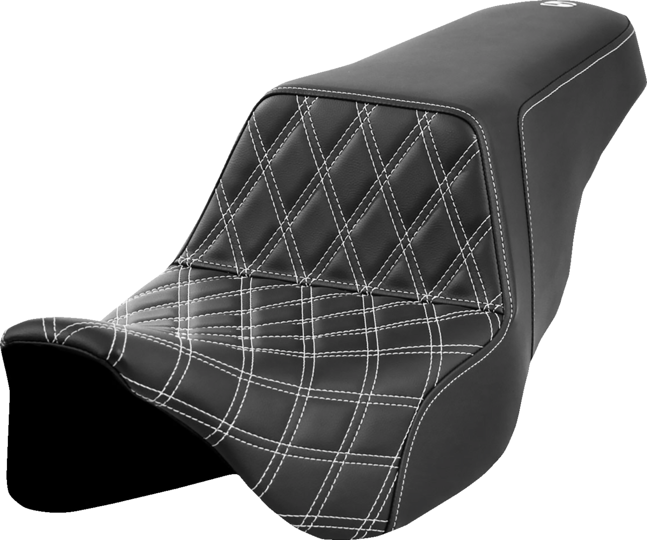 Saddlemen Step-Up White Lattice Stitch Gel Seat for 2008-2024 Harley Touring