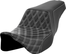 Saddlemen Step-Up White Lattice Stitch Gel Seat for 2008-2025 Harley Touring