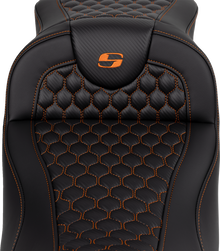 Saddlemen Roadsofa Orange Honeycomb Extended Gel Seat 2008-2025 Harley Touring