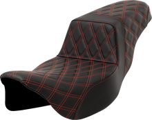 Saddlemen Step Up Extended Red Lattice Gelcore Seat for 2008-2025 Harley Touring