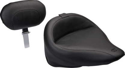 Mustang Vintage Wide Solo Seat & Backrest 00-05 Harley Softail Fat Boy Heritage