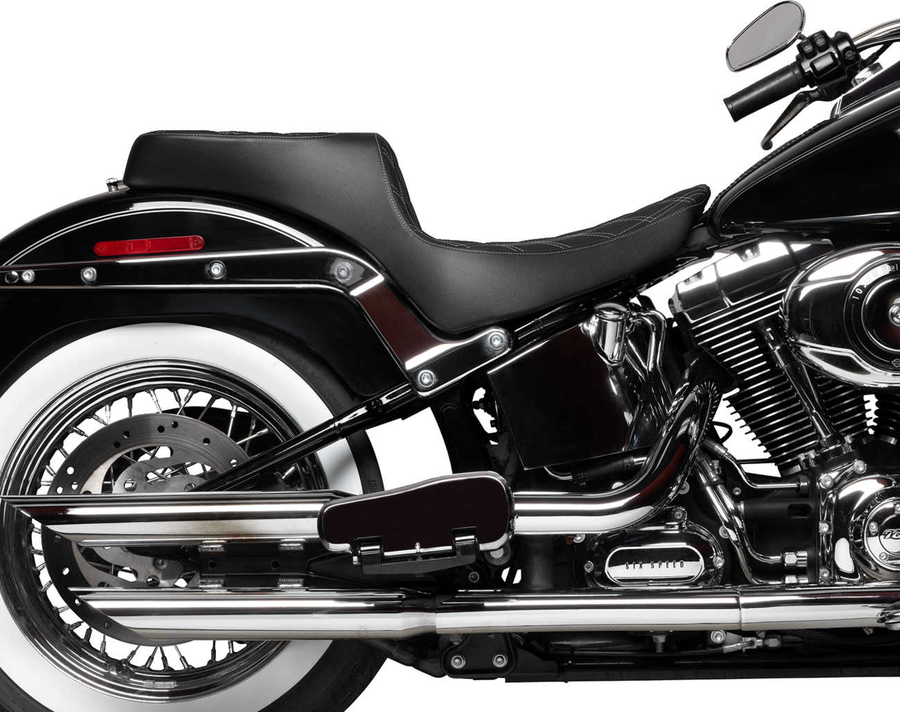 Drag Specialties Predator Silver Diamond Seat 2000-2017 Harley Softail FLST FXST