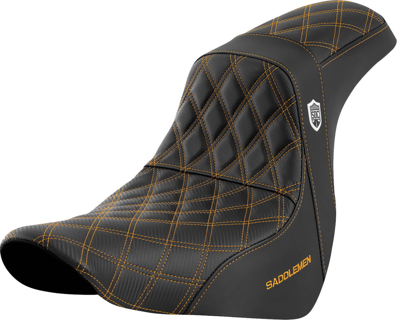 Saddlemen SDC Pro Series Gold Lattice Seat fits 2018-2024 Harley Softail FXLR