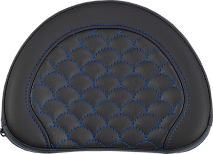 Saddlemen Contour Blue Dragon Scale Stitch Sissy Bar Backrest Pad for Harley
