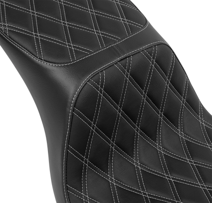 Drag Specialties Predator Silver Diamond Seat 2018-25 Harley Softail FXLRST FLSB