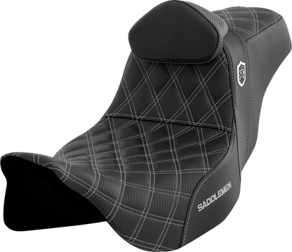 Saddlemen SDC Pro Series Silver Lattice Seat & Backrest for 08-24 Harley Touring
