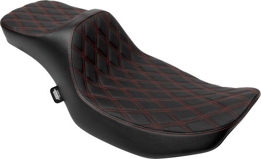 Drag Specialties Predator III Red Diamond Extended Seat for 23-26 Harley Touring