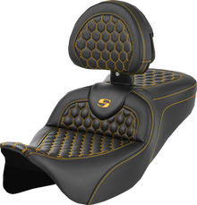 Saddlemen Roadsofa Gold Honeycomb Gel Seat & Backrest 2008-2025 Harley Touring