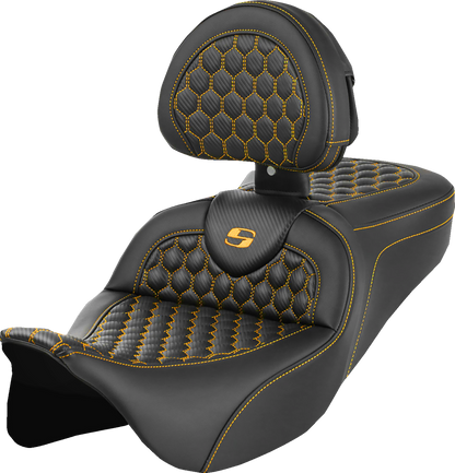 Saddlemen Roadsofa Gold Honeycomb Gel Seat & Backrest 2008-2025 Harley Touring