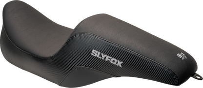 Slyfox Smooth Carbon Fiber Seat fits 1997-2007 Harley Touring  FLHT FLHR FLTR