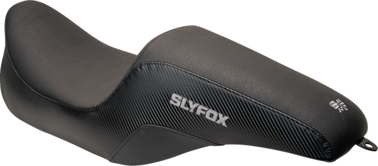 Slyfox Smooth Carbon Fiber Seat fits 1997-2007 Harley Touring  FLHT FLHR FLTR