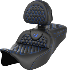 Saddlemen Roadsofa Blue Honeycomb Gel Seat & Backrest 2008-2025 Harley Touring