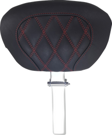 Mustang Red Stitch Super Touring Driver Backrest for 2008-2025 Harley Touring