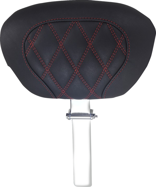 Mustang Red Stitch Super Touring Driver Backrest for 2008-2025 Harley Touring