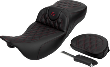 Saddlemen Roadsofa Burgandy Lattice Extended Gel Seat for 2008-25 Harley Touring