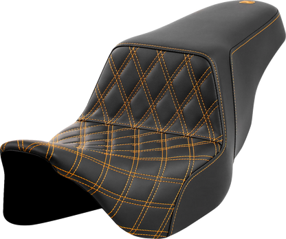 Saddlemen Step-Up Gold Lattice Stitch Gelcore Seat for 2008-2024 Harley Touring