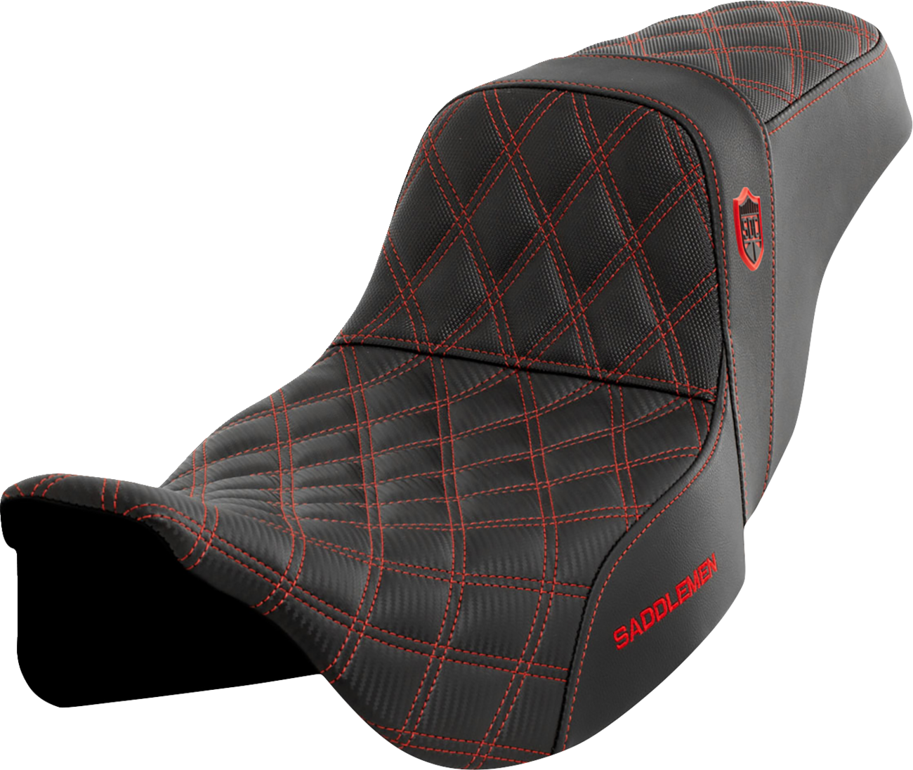 Saddlemen SDC Pro Series Red Lattice Gelcore Seat fits 2008-2024 Harley Touring