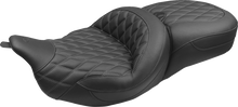 Mustang Super Tour Gray Double Diamond Extended Seat fits 2008-25 Harley Touring