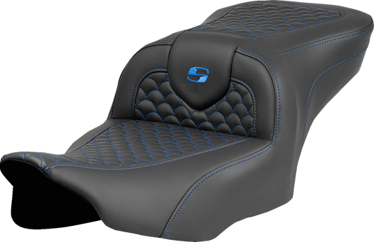 Saddlemen Roadsofa Blue Dragon Scale Stitch Seat fits 2023-2025 Harley Touring