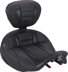 Mustang Deluxe Tour Black Stitch Solo Seat & Backrest for 2023-26 Harley Touring