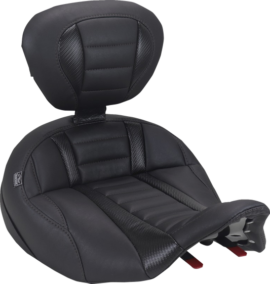 Mustang Deluxe Tour Black Stitch Solo Seat & Backrest for 2023-26 Harley Touring