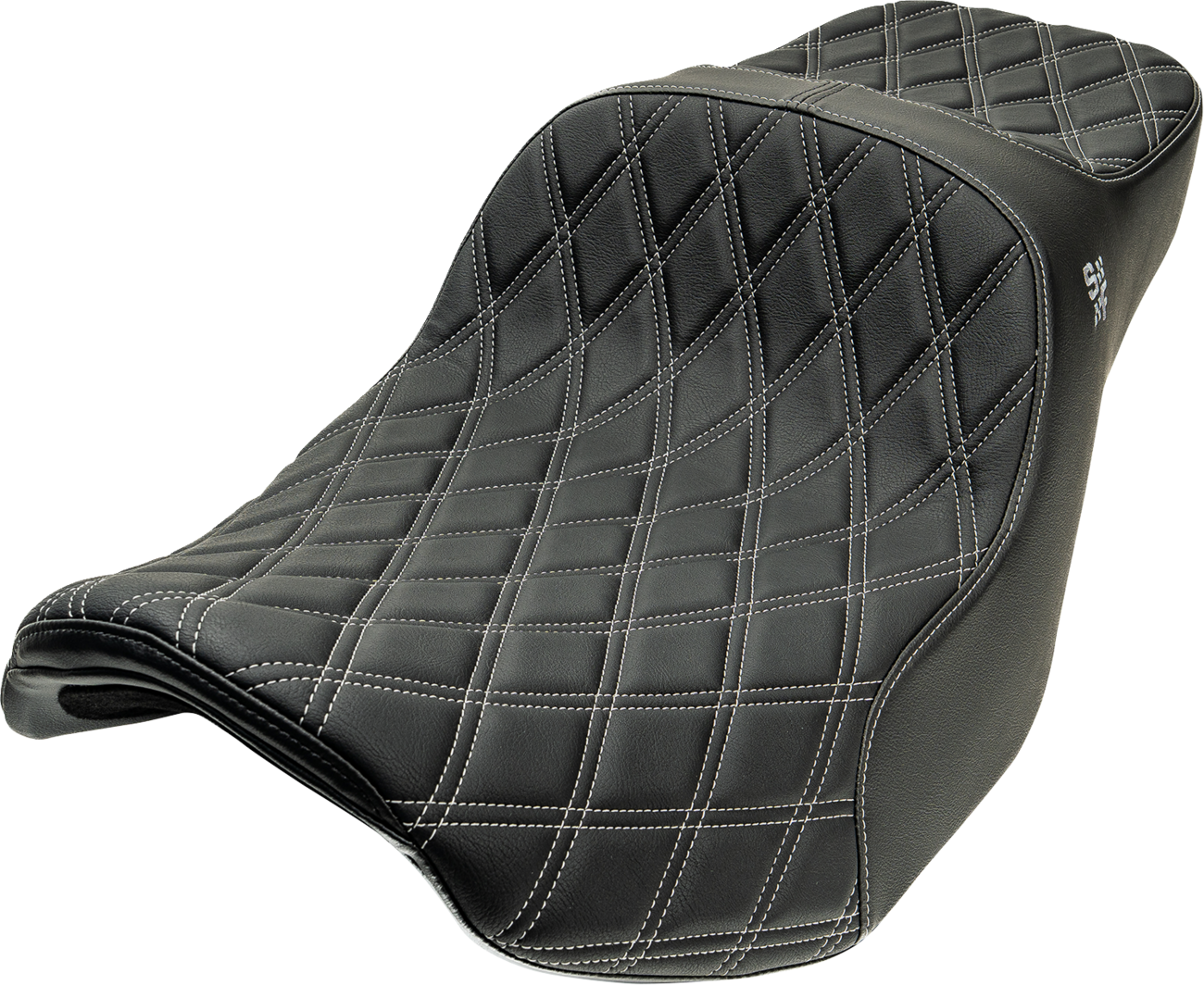 Slyfox Chariot Silver Diamond Stitch Seat fits 2009-2025 Harley Touring FLH FLT