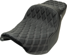 Slyfox Chariot Silver Diamond Stitch Seat fits 2009-2025 Harley Touring FLH FLT