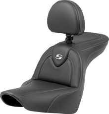 Saddlemen Roadsofa Carbon Fiber Seat w Backrest fits 2018-2026 Harley Low Rider