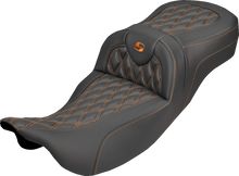 Saddlemen Roadsofa Orange Lattice Carbon Extended Seat for 08-25 Harley Touring
