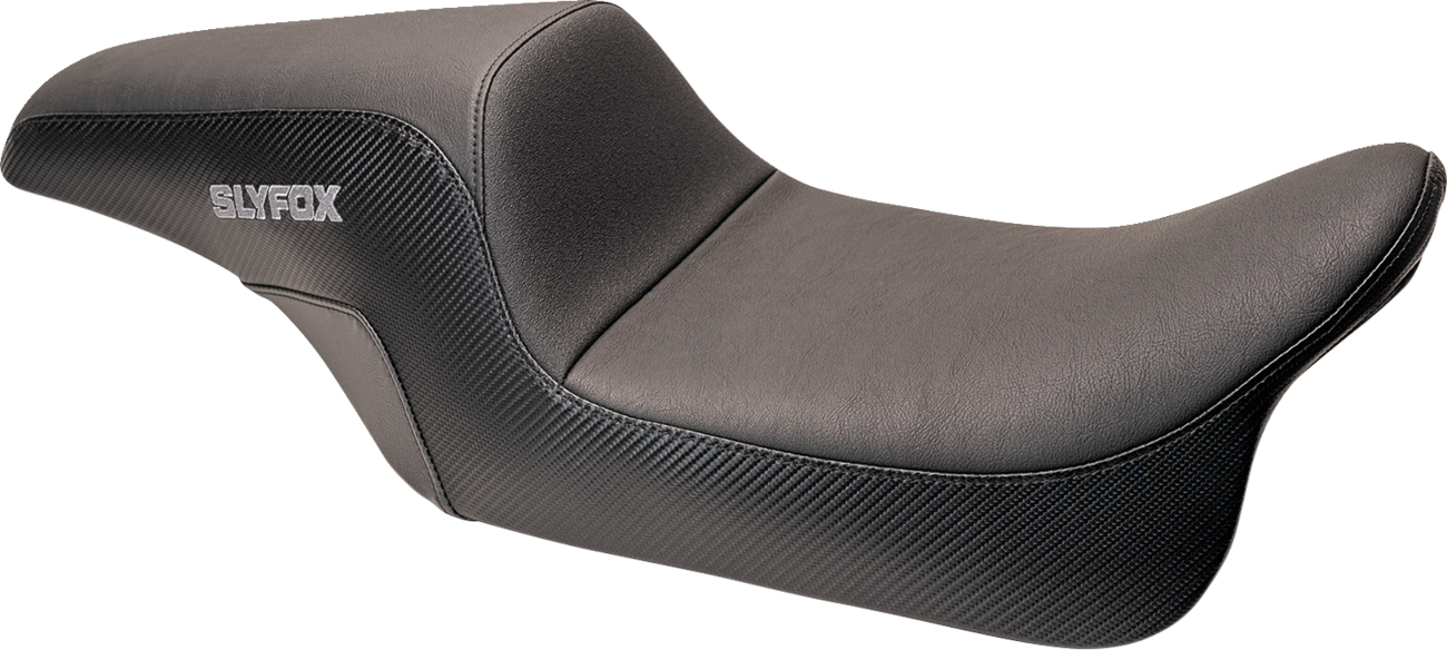 Slyfox Smooth Carbon Fiber Seat fits 1997-2007 Harley Touring  FLHT FLHR FLTR