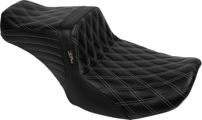 Le Pera Tailwhip Gray Diamond Stitch Seat fits 2023-2025 Harley Touring FLTR