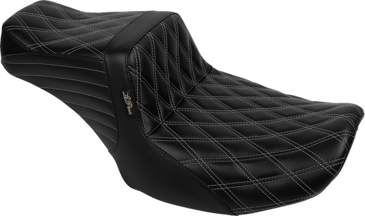 Le Pera Tailwhip Gray Diamond Stitch Seat fits 2023-2025 Harley Touring FLTR