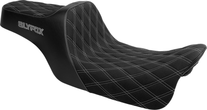 Slyfox High Noon Silver Diamond Stitch Seat fits 2008-2025 Harley Touring FLTR