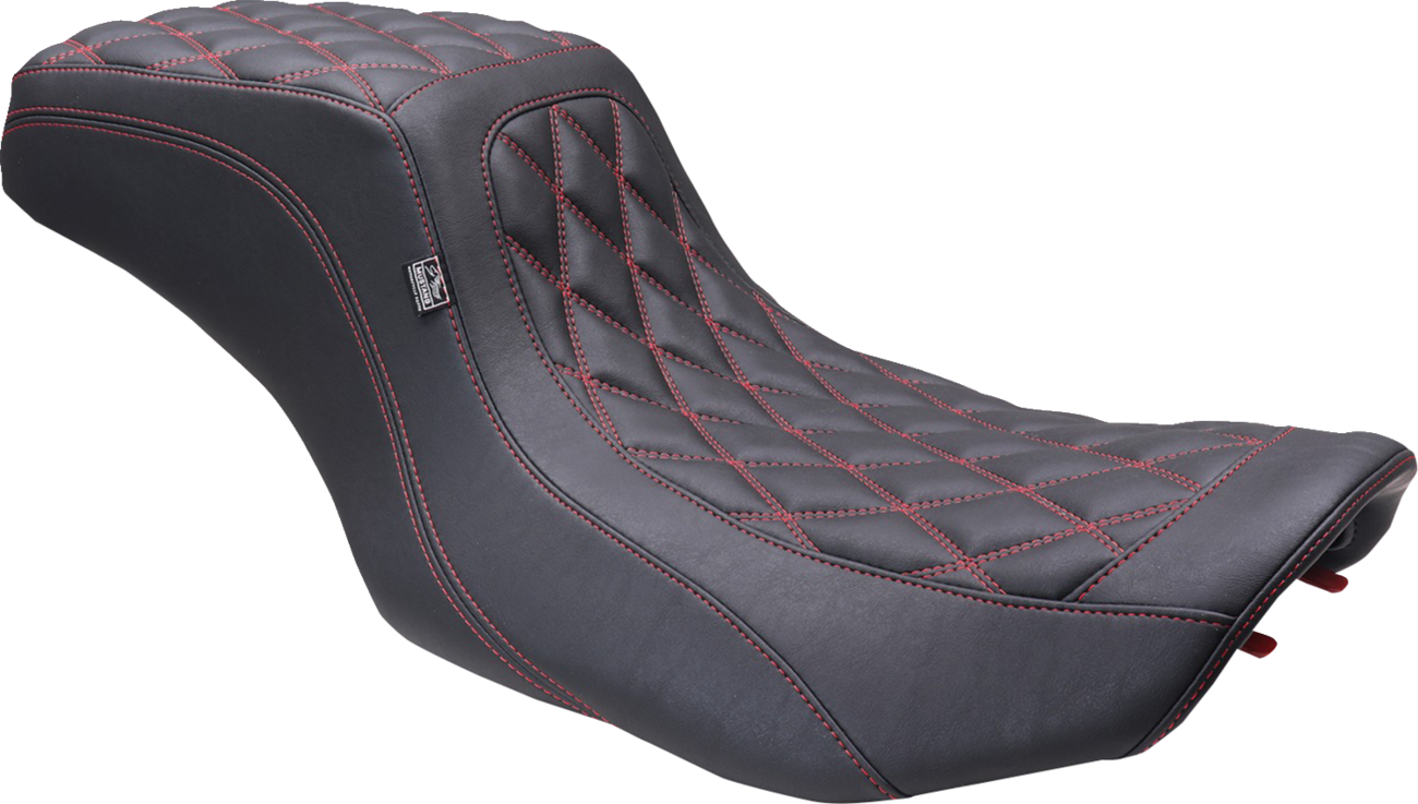 Mustang Squareback Red Diamond Stitch Seat for 2023-2024 Harley Touring FLHX