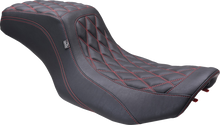 Mustang Squareback Red Diamond Stitch Seat for 2023-2026 Harley Touring FLHX