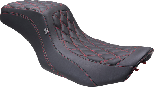 Mustang Squareback Red Diamond Stitch Seat for 2023-2024 Harley Touring FLHX