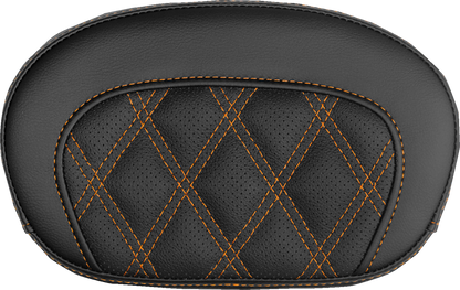 Saddlemen Mini Contour Orange Lattice Stitch Sissy Bar Backrest Pad for Harley