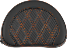 Saddlemen Contour Orange Carbon Lattice Stitch Sissy Bar Backrest Pad for Harley