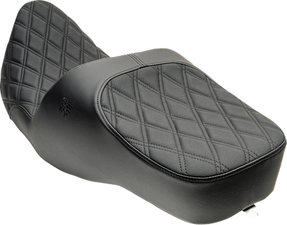 Slyfox Chariot Black Diamond Stitch Seat fits 2009-2025 Harley Touring FLH FLT