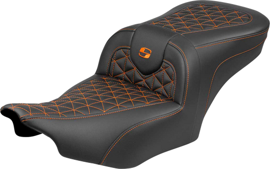 Saddlemen Roadsofa Orange Tri Gripper Seat for 2023-25 Harley Road Street Glide
