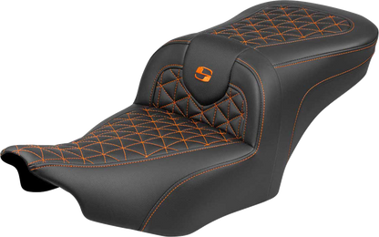 Saddlemen Roadsofa Orange Tri Gripper Seat for 2023-26 Harley Road Street Glide