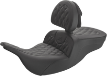 Saddlemen Roadsofa Lattice Stitched Seat w/ Backrest for 1997-07 Harley Touring