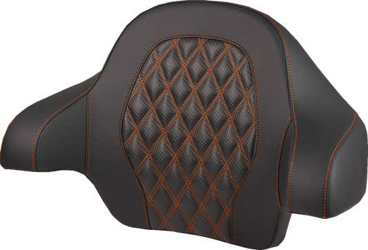 Saddlemen Orange Carbon Lattice Tour Pak Backrest Pad for 2014-25 Harley Touring