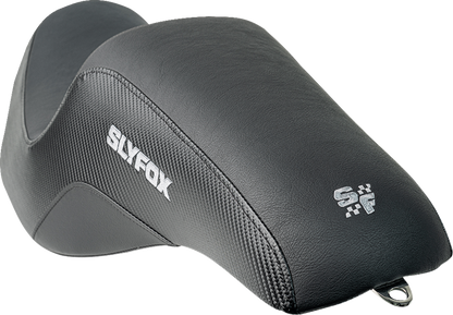 Slyfox Black Drifter Seat  w/ Gray Logo fits 2023-2025 Harley Touring Road Glide