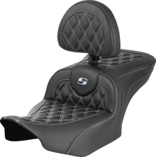 Saddlemen Roadsofa Silver Carbon Lattice Seat & Backrest 2023-26 Harley Touring