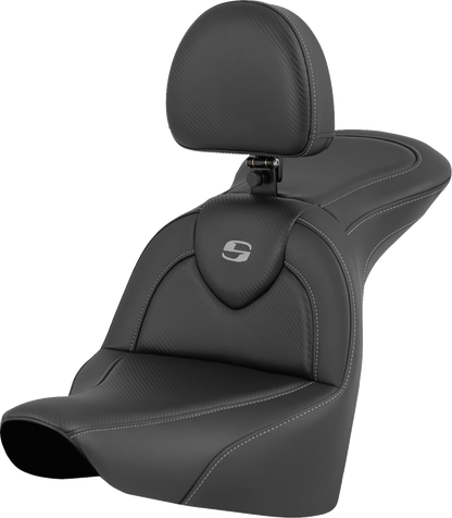 Saddlemen Roadsofa Carbon Fiber Seat & Backrest 2018-26 Harley Softail FXBR FLFB