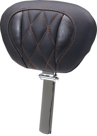 Mustang Deluxe Tour Orange Diamond Driver Backrest for 2023-2026 Harley Touring