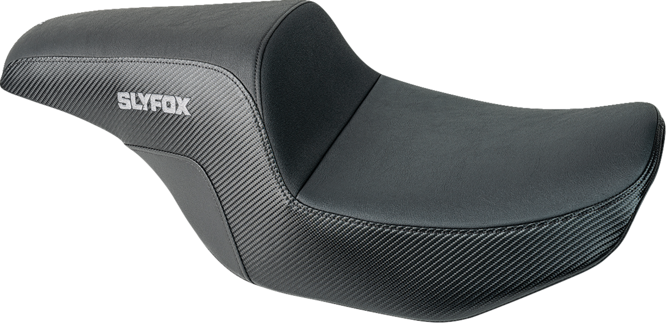 Slyfox Black Drifter Seat  w/ Gray Logo fits 2023-2025 Harley Touring Road Glide