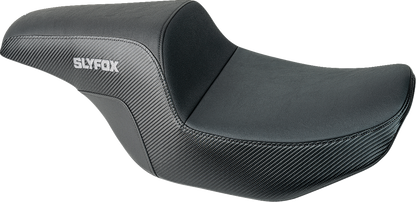 Slyfox Black Drifter Seat  w/ Gray Logo fits 2023-2025 Harley Touring Road Glide