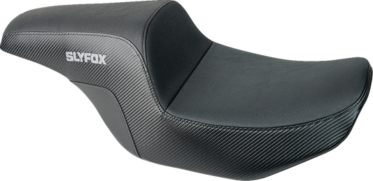 Slyfox Black Drifter Seat  w/ Gray Logo fits 2023-2025 Harley Touring Road Glide